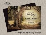 Wedding Invitation Template Outdoor Rustic Woodland Tree Wedding Invitation Printable Backyard