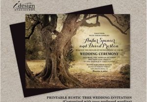 Wedding Invitation Template Outdoor Rustic Woodland Tree Wedding Invitation Printable Backyard