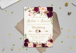 Wedding Invitation Template Pages Floral Wedding Invitation Template Wedding Invitation Etsy