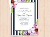 Wedding Invitation Template Pdf Free Pdf Download Retro Stripes Floral Wedding Invitation