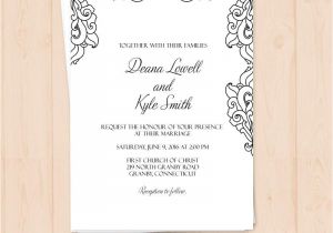 Wedding Invitation Template Pdf Free Pdf Vintage Side Border Invitation Printable