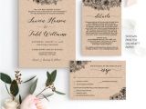 Wedding Invitation Template Pinterest Wedding Invitation Set Rustic Floral Wedding Invite Details