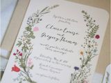 Wedding Invitation Template Pinterest Wildflower Wedding Invitation Set Floral Garden