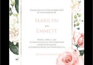 Wedding Invitation Template Png Pink and Gold Wedding Invitation Cards Template Floral