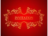 Wedding Invitation Template Red Elegant Red Wedding Invitation Template Vector Free Download