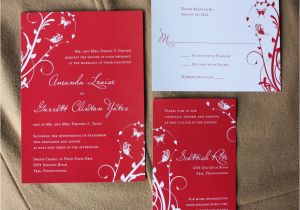 Wedding Invitation Template Red Red and White Wedding Invitations