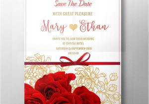 Wedding Invitation Template Red Red Roses Wedding Invitation In 2019 Red Rose Wedding