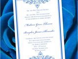 Wedding Invitation Template Royal Blue and Silver Royal Blue Wedding Invitation Template Editable Microsoft