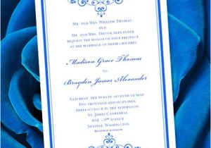 Wedding Invitation Template Royal Blue and Silver Royal Blue Wedding Invitation Template Editable Microsoft