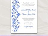 Wedding Invitation Template Royal Blue and Silver Royal Blue Wedding Invitations Template Diy Printable Bridal
