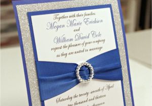 Wedding Invitation Template Royal Blue and Silver Stunning Diy Royal Blue Silver Glitter Wedding by