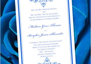 Wedding Invitation Template Royal Blue Royal Blue Wedding Invitation Template Editable Microsoft