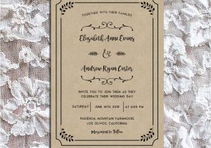 Wedding Invitation Template Rustic Whimsical Rustic Diy Wedding Invitation Set