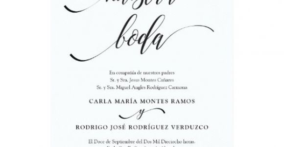 Wedding Invitation Template Spanish Nuestra Boda Editable Spanish Wedding Invitation Zazzle Com