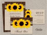 Wedding Invitation Template Sunflower Diy Printable Sunflower Wedding Invitation Sets Rustic