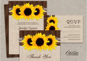 Wedding Invitation Template Sunflower Diy Printable Sunflower Wedding Invitation Sets Rustic