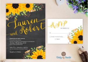 Wedding Invitation Template Sunflower Rustic Sunflower Wedding Invitations Lt22