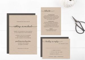 Wedding Invitation Template Text Printable Wedding Invitation Suite Template Editable Text