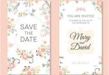 Wedding Invitation Template Vector Wedding Invitation Card Template with Floral Vectors 03