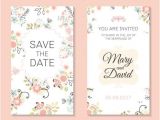 Wedding Invitation Template Vector Wedding Invitation Card Template with Floral Vectors 03