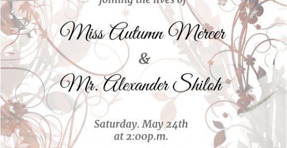 Wedding Invitation Template with Photo Floral Swirls Wedding Invitation Template Free