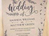 Wedding Invitation Template with Photo Rustic Wedding Invitation Printable Leaf Design Decor