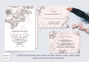 Wedding Invitation Template with Photo Simple Graphic Sets for Unique Wedding Invitations the