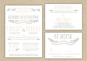 Wedding Invitation Template with Rsvp Printable Wedding Invitation and Rsvp Template Rustic Diy
