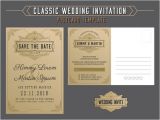 Wedding Invitation Template with Rsvp Vintage Elegant Wedding Invitation Template and Rsvp