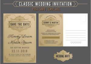 Wedding Invitation Template with Rsvp Vintage Elegant Wedding Invitation Template and Rsvp
