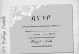 Wedding Invitation Template with Rsvp Wedding Rsvp Template Download Diy Silver by