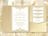 Wedding Invitation Templates 5 X 5 Pocket Fold Wedding Invitations Vintage Gold 5×7 Wedding
