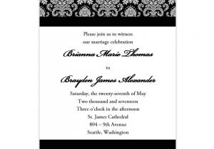 Wedding Invitation Templates Damask Damask Wedding Invitation Black White Wedding Template Shop