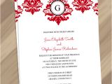 Wedding Invitation Templates Damask Elegant Damask Border with Monogram Invitation Wedding