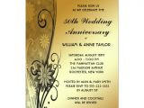 Wedding Invitation Templates Golden Gold Flower Swirls 50th Anniversary Invitations Zazzle