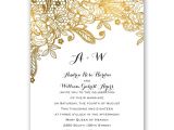 Wedding Invitation Templates Golden Gold Lace Invitation with Free Response Postcard Ann 39 S