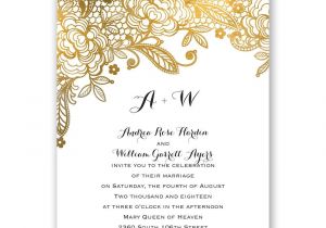 Wedding Invitation Templates Golden Gold Lace Invitation with Free Response Postcard Ann 39 S