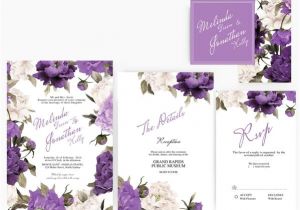 Wedding Invitation Templates Lilac Diy Word Template Wedding Invitation Stationary Set
