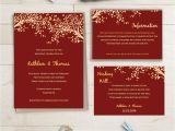 Wedding Invitation Templates Red and Gold Red and Gold Printable Wedding Invitation Set by Connieandjoan