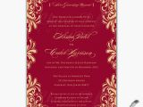 Wedding Invitation Templates Red and Gold Red Gold Wedding Invitations Printed Indian Engagement