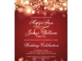 Wedding Invitation Templates Red and Gold Wedding Sparkling Lights Gold Invitation Zazzle Com