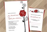Wedding Invitation Templates Red and White Free Pdf Download Red Rose Invitation and Rsvp Easy to