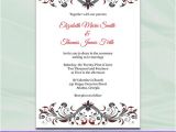 Wedding Invitation Templates Red and White Red and Black Wedding Invitation Template Diy Birthday
