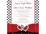 Wedding Invitation Templates Red and White Wedding Invitation Black White Red Polka Dots