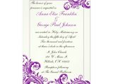Wedding Invitation Templates Vertical Purple Flourish Vertical Wedding Invitation Zazzle