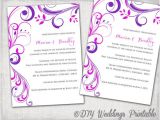 Wedding Invitation Templates Violet Wedding Invitation Templates Purple and Pink