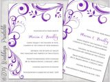 Wedding Invitation Templates Violet Wedding Invitation Templates Purple Scroll by