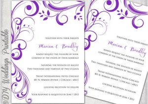 Wedding Invitation Templates Violet Wedding Invitation Templates Purple Scroll by