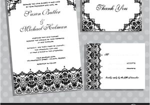 Wedding Invitation Templates Vistaprint Free Black Damask Wedding Invite Template for Vista Print