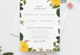 Wedding Invitation Templates Yellow Botanical Floral Wedding Invitation Yellow Flower Pdf